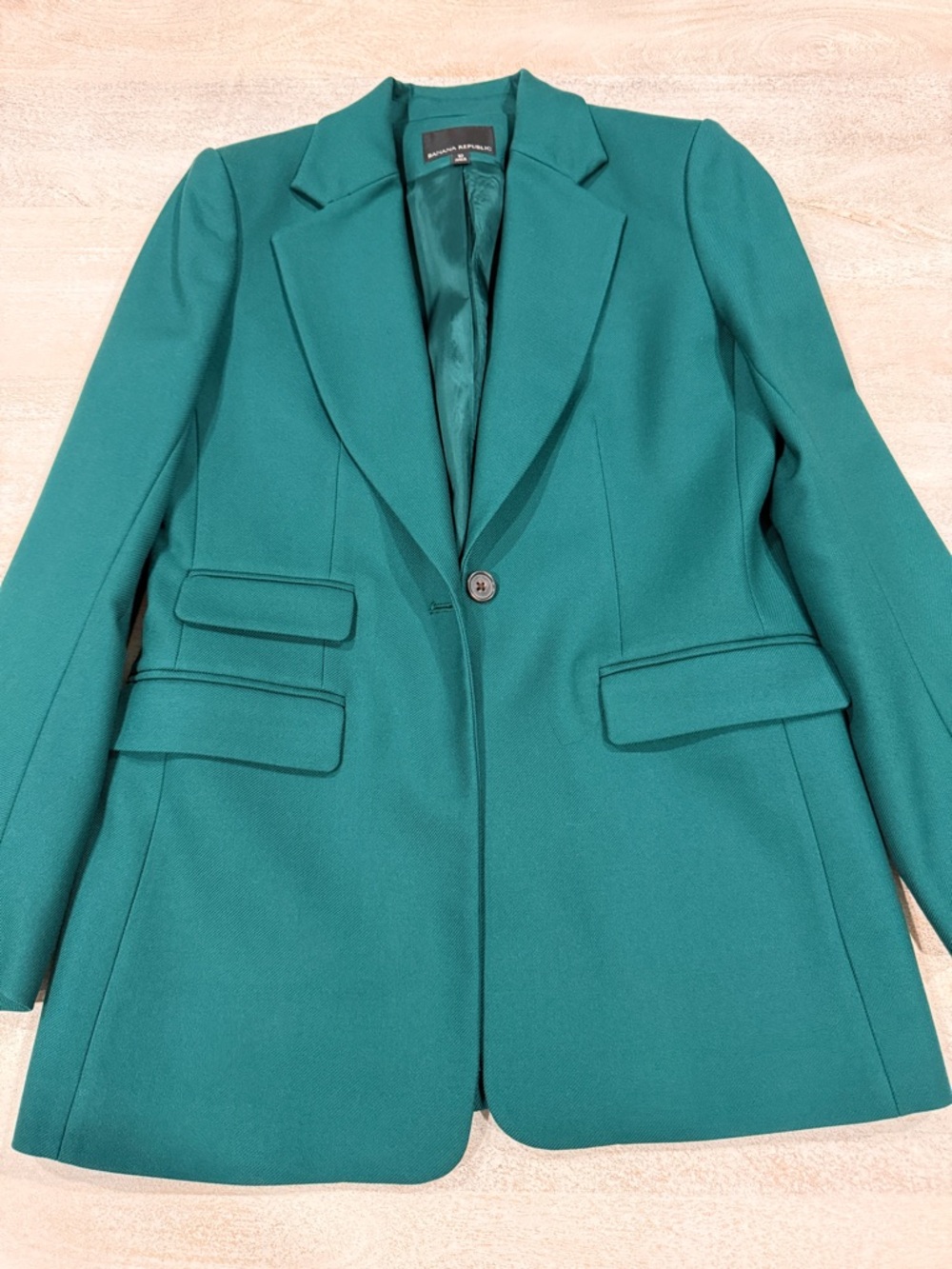 Banana Republic Teal One-Button Tailored Blazer